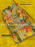 Digital Printed Organza Skirt With Crop Top And Organza Dupatta-ISKWSKT0105NP2449