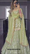 Embroidered Georgette Lehenga With Blouse And Dupatta-ISKWSKT01058708
