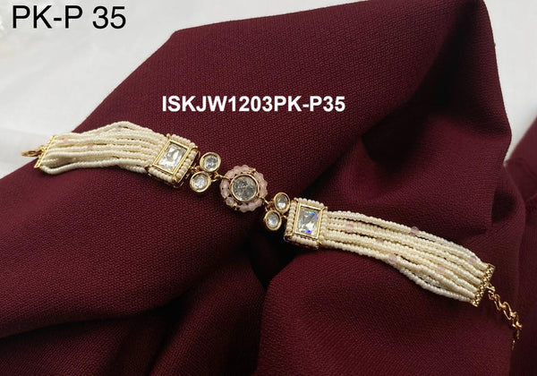 Kundan Choker Set-ISKJW1203PK-P35