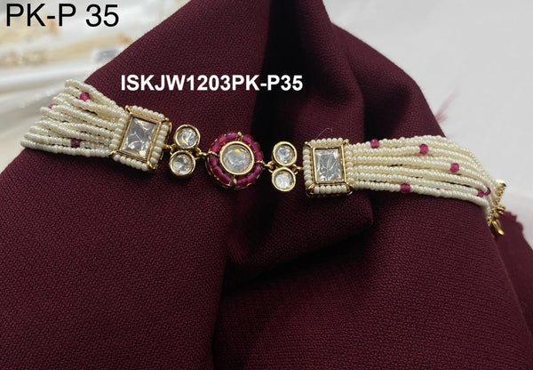 Kundan Choker Set-ISKJW1203PK-P35