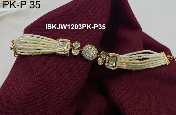 Kundan Choker Set-ISKJW1203PK-P35