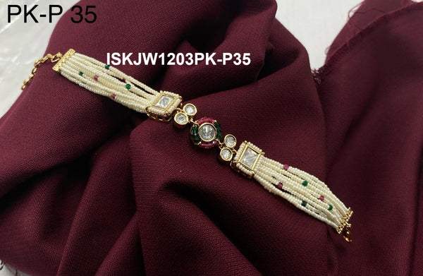 Kundan Choker Set-ISKJW1203PK-P35