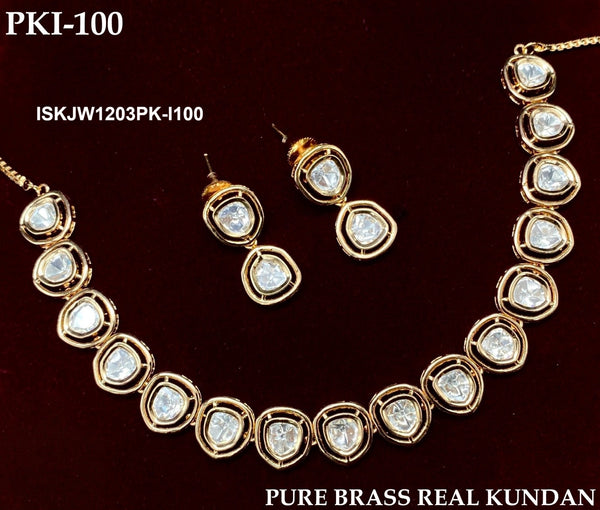Kundan Necklace Set-ISKJW1203PK-I100