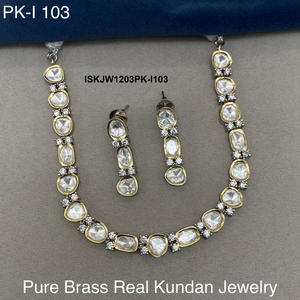 Kundan Necklace Set-ISKJW1203PK-I103