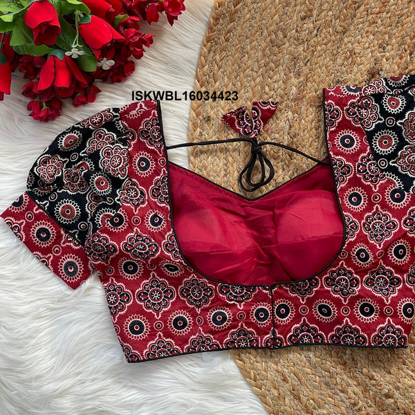 Ajrakh Printed Cotton Padded Blouse-ISKWBL16034423