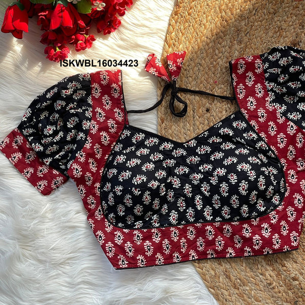 Ajrakh Printed Cotton Padded Blouse-ISKWBL16034423