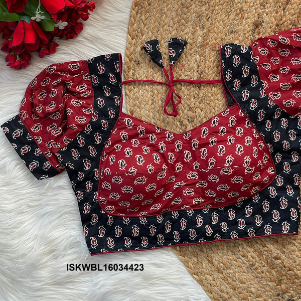 Ajrakh Printed Cotton Padded Blouse-ISKWBL16034423