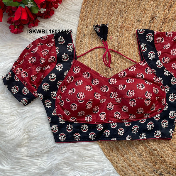 Ajrakh Printed Cotton Padded Blouse-ISKWBL16034423