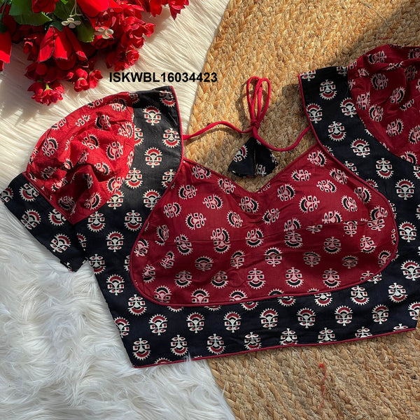 Ajrakh Printed Cotton Padded Blouse-ISKWBL16034423