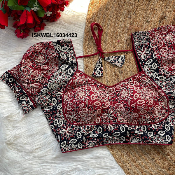 Ajrakh Printed Cotton Padded Blouse-ISKWBL16034423