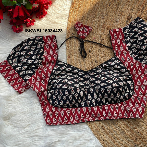 Ajrakh Printed Cotton Padded Blouse-ISKWBL16034423