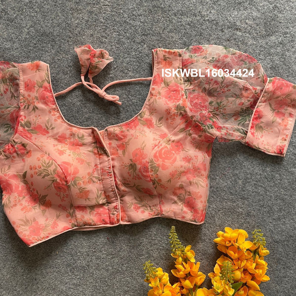 Printed Organza Padded Blouse-ISKWBL16034424