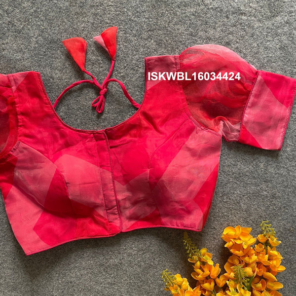 Printed Organza Padded Blouse-ISKWBL16034424