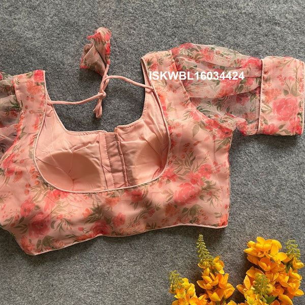 Printed Organza Padded Blouse-ISKWBL16034424