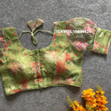 Printed Organza Padded Blouse-ISKWBL16034424