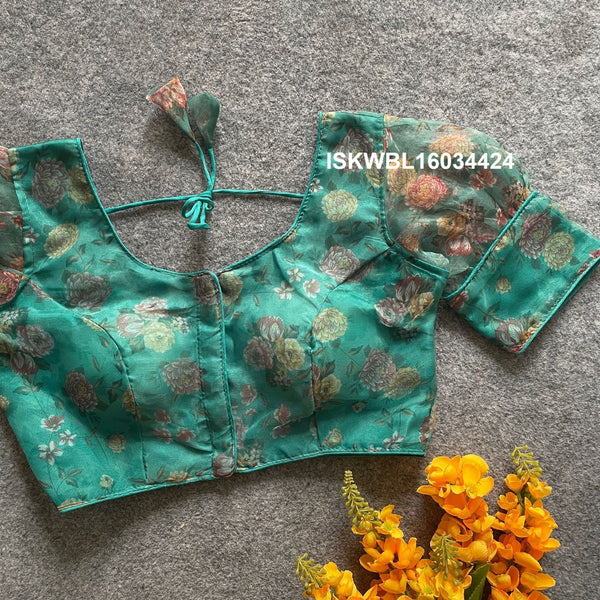 Printed Organza Padded Blouse-ISKWBL16034424