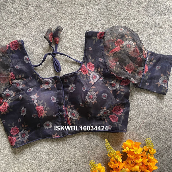 Printed Organza Padded Blouse-ISKWBL16034424