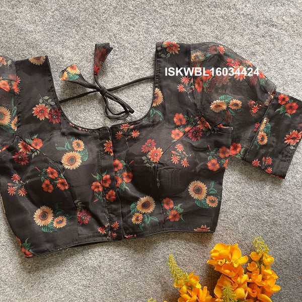 Printed Organza Padded Blouse-ISKWBL16034424