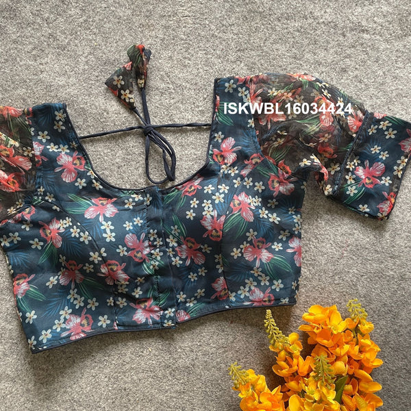 Printed Organza Padded Blouse-ISKWBL16034424