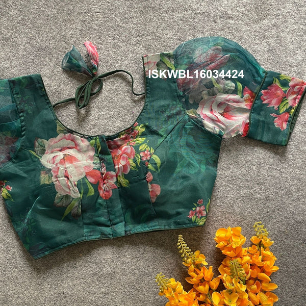 Printed Organza Padded Blouse-ISKWBL16034424
