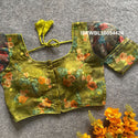 Printed Organza Padded Blouse-ISKWBL16034424