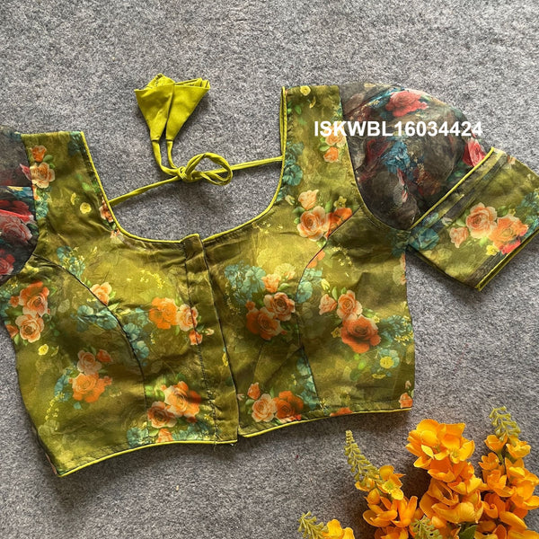Printed Organza Padded Blouse-ISKWBL16034424