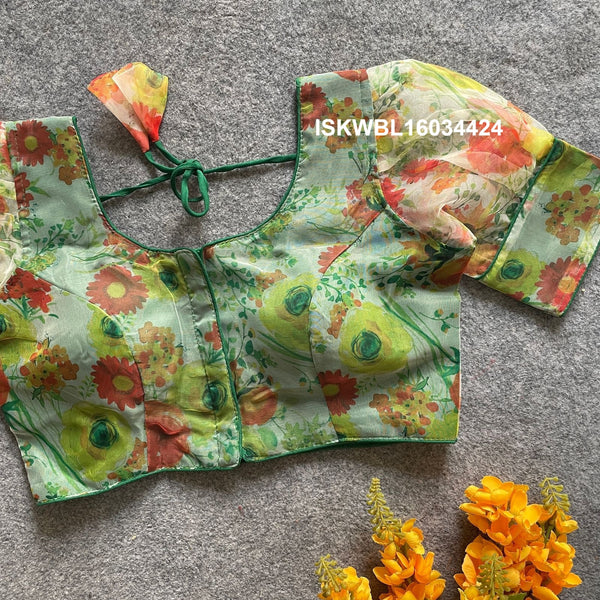 Printed Organza Padded Blouse-ISKWBL16034424