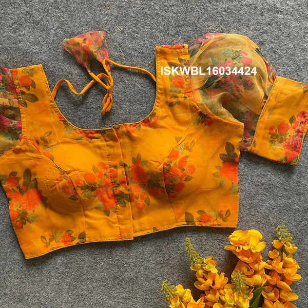 Printed Organza Padded Blouse-ISKWBL16034424