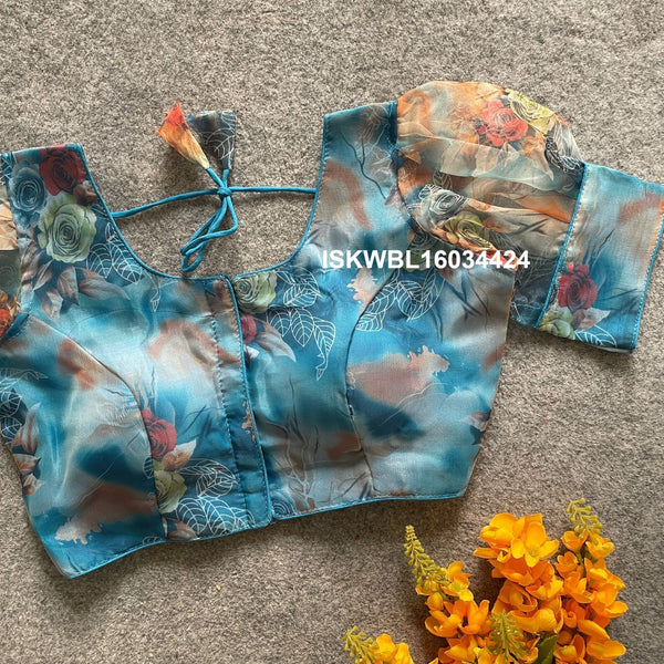 Printed Organza Padded Blouse-ISKWBL16034424