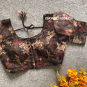 Printed Organza Padded Blouse-ISKWBL16034424