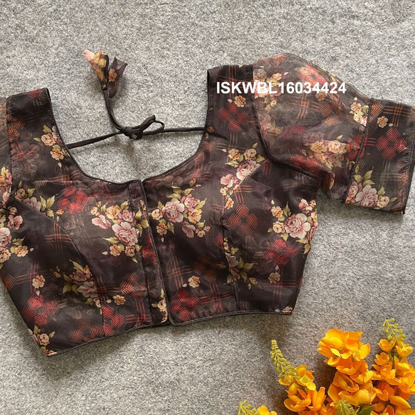 Printed Organza Padded Blouse-ISKWBL16034424
