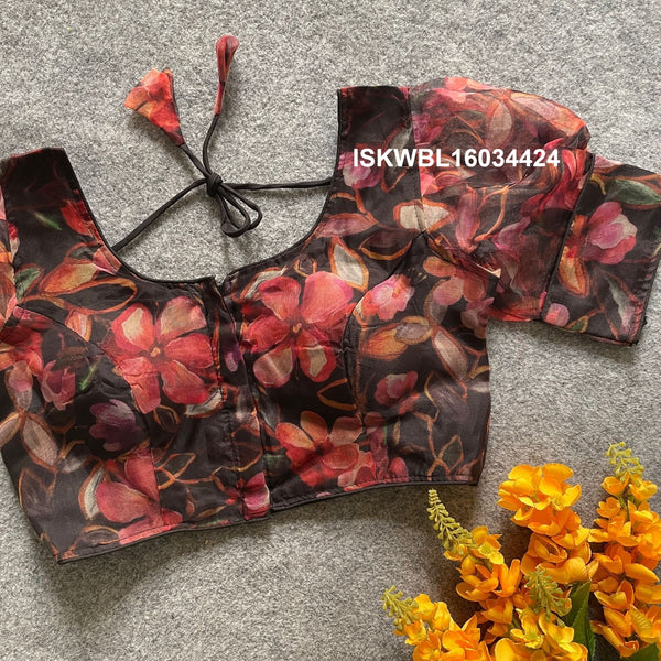 Printed Organza Padded Blouse-ISKWBL16034424