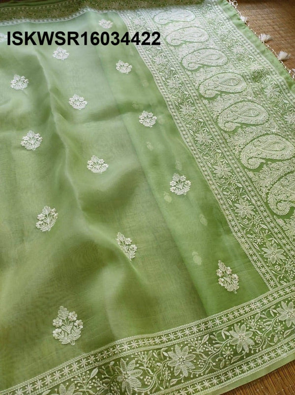 Embroidered Organza Silk Saree With Blouse-ISKWSR16034422
