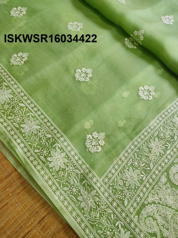 Embroidered Organza Silk Saree With Blouse-ISKWSR16034422
