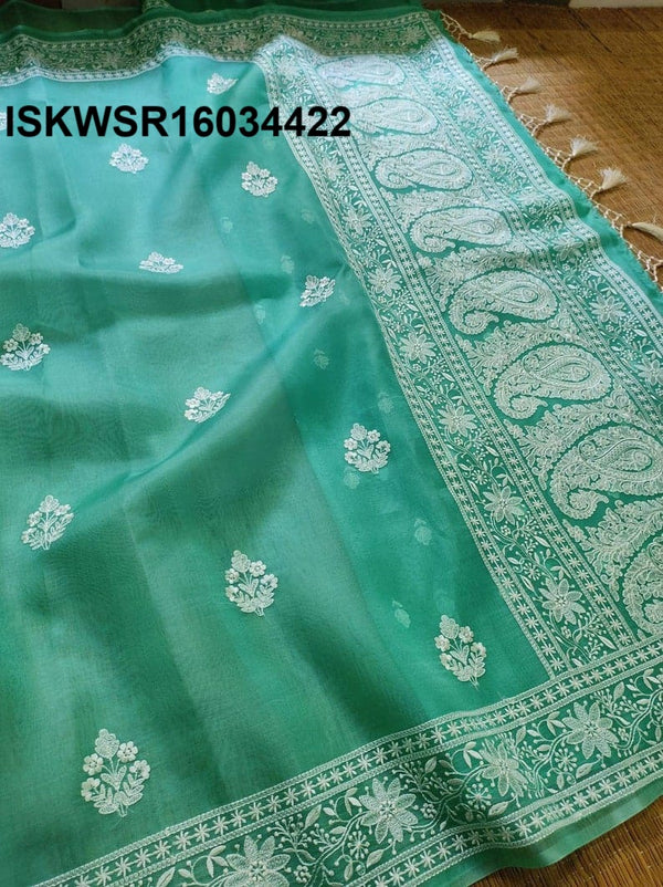 Embroidered Organza Silk Saree With Blouse-ISKWSR16034422