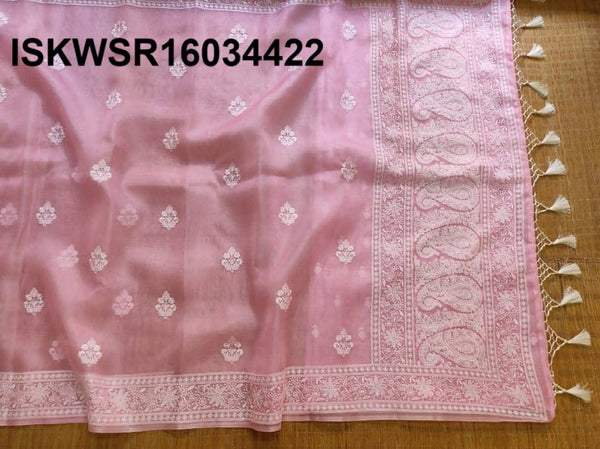 Embroidered Organza Silk Saree With Blouse-ISKWSR16034422