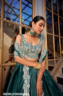 Embroidered Organza Lehenga With Blouse And Dupatta-ISKWLH160343001