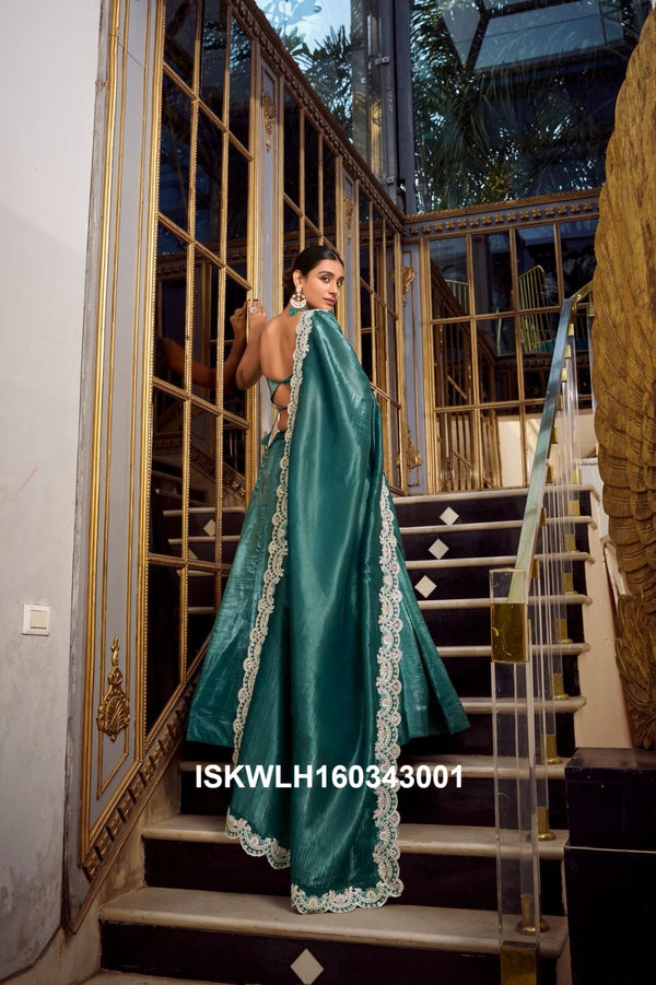 Embroidered Organza Lehenga With Blouse And Dupatta-ISKWLH160343001