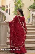 Embroidered Georgette Gown With Dupatta-ISKWGN160343002