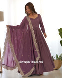 Chanderi Anarkali Kurti With Silk Pant And Embroidered Dupatta-ISKWSU16036789