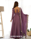 Chanderi Anarkali Kurti With Silk Pant And Embroidered Dupatta-ISKWSU16036789