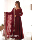 Chanderi Anarkali Kurti With Silk Pant And Embroidered Dupatta-ISKWSU16036789