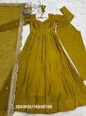 Chanderi Anarkali Kurti With Silk Pant And Embroidered Dupatta-ISKWSU16036789
