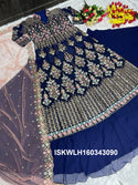 Embroidered Georgette Kurti With Lehenga And Net Dupatta-ISKWLH160343090