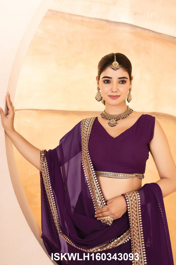 Sequined Georgette Lehenga With Blouse And Dupatta-ISKWLH160343093