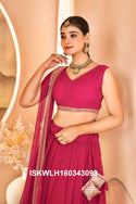 Sequined Georgette Lehenga With Blouse And Dupatta-ISKWLH160343093