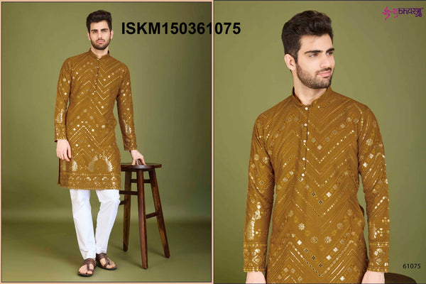 Men's Embroidered Rayon Kurta With Pajama-ISKM150361071/61072/61073/61074/61075/61076