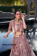 Floral Printed Tussar Silk Lehenga With Blouse And Koti-ISKWLH17036788