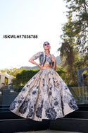 Floral Printed Tussar Silk Lehenga With Blouse And Koti-ISKWLH17036788