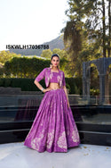 Floral Printed Tussar Silk Lehenga With Blouse And Koti-ISKWLH17036788